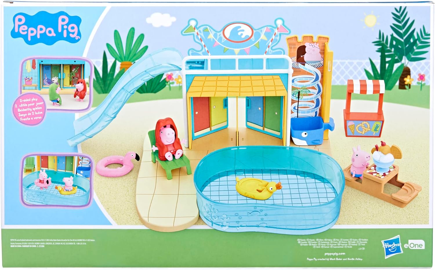 Peppa Pig Waterpark Playset with 2 Figures, Preschool Toys for 3+ Girls and Boys 24hrsmart